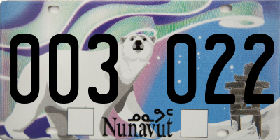 NU license plate 003022