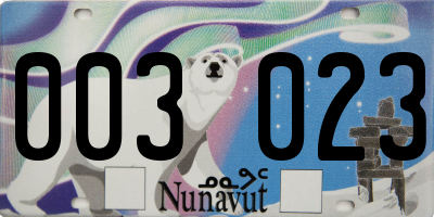 NU license plate 003023