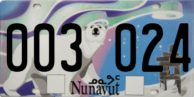 NU license plate 003024