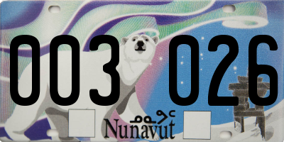 NU license plate 003026