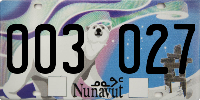 NU license plate 003027