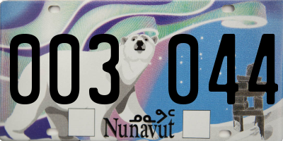 NU license plate 003044