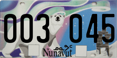 NU license plate 003045