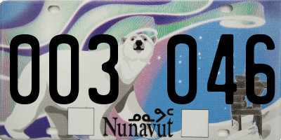 NU license plate 003046