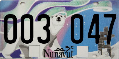 NU license plate 003047