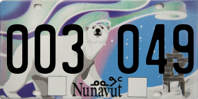 NU license plate 003049