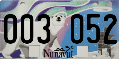 NU license plate 003052