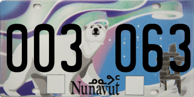 NU license plate 003063