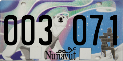 NU license plate 003071