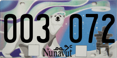 NU license plate 003072