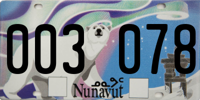 NU license plate 003078