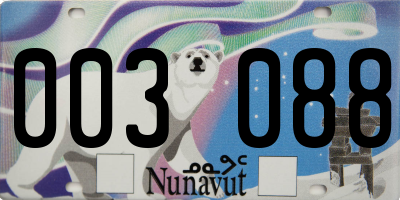 NU license plate 003088