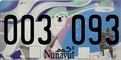 NU license plate 003093