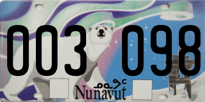 NU license plate 003098