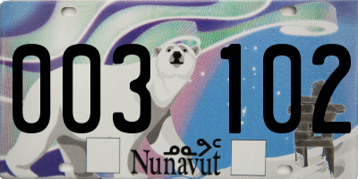 NU license plate 003102