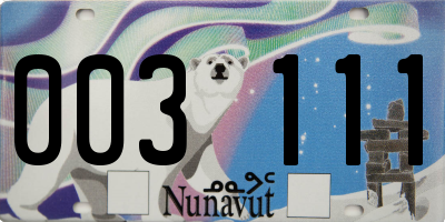 NU license plate 003111