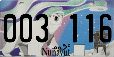 NU license plate 003116