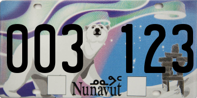 NU license plate 003123