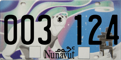 NU license plate 003124