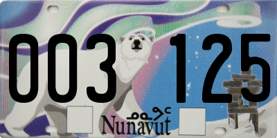 NU license plate 003125