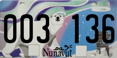 NU license plate 003136