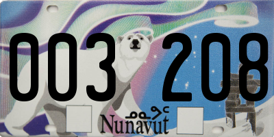 NU license plate 003208