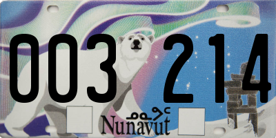 NU license plate 003214