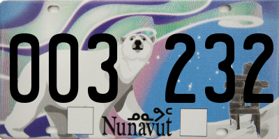 NU license plate 003232