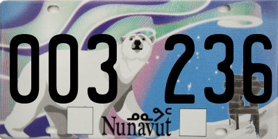 NU license plate 003236