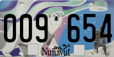 NU license plate 009654