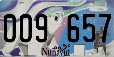 NU license plate 009657