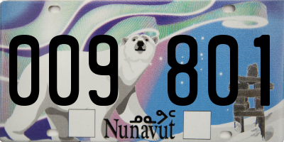 NU license plate 009801