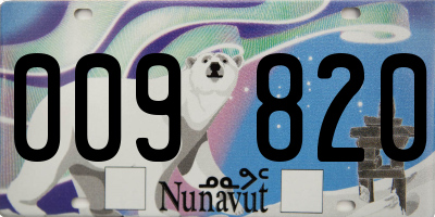 NU license plate 009820