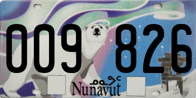 NU license plate 009826