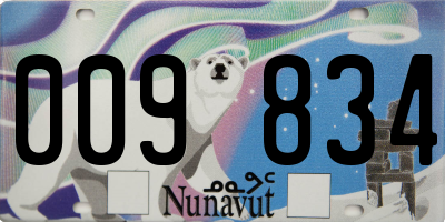 NU license plate 009834