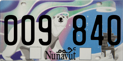 NU license plate 009840