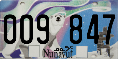 NU license plate 009847