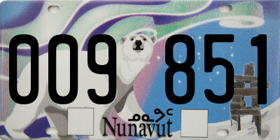 NU license plate 009851