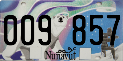 NU license plate 009857