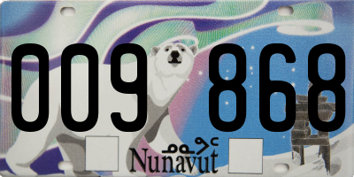 NU license plate 009868