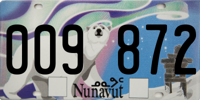 NU license plate 009872