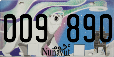 NU license plate 009890