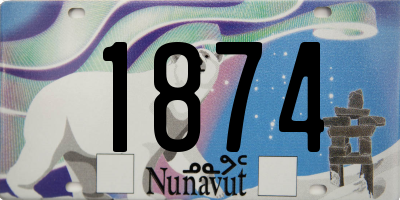 NU license plate 1874