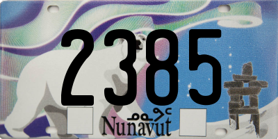 NU license plate 2385