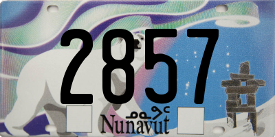 NU license plate 2857