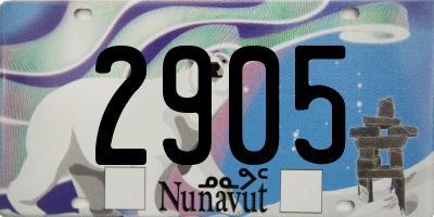 NU license plate 2905