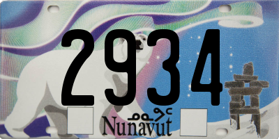 NU license plate 2934