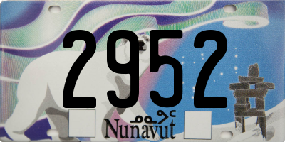 NU license plate 2952