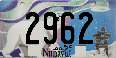 NU license plate 2962