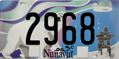 NU license plate 2968